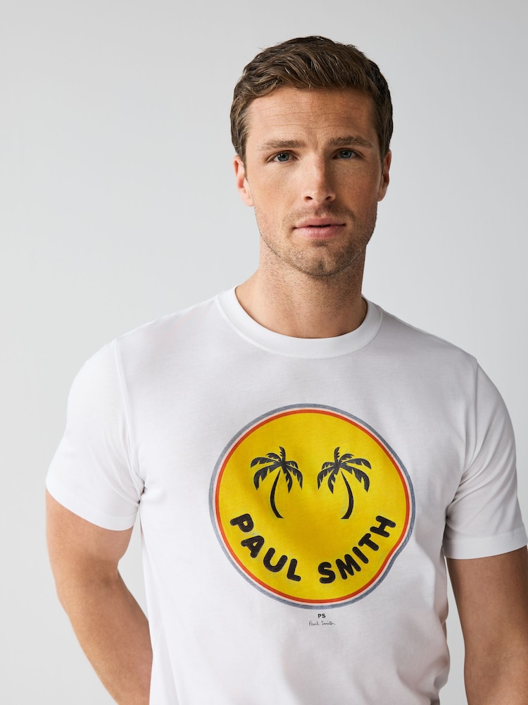 PS Paul Smith Regular Fit Graphic White T-Shirt - Image 4 of 6