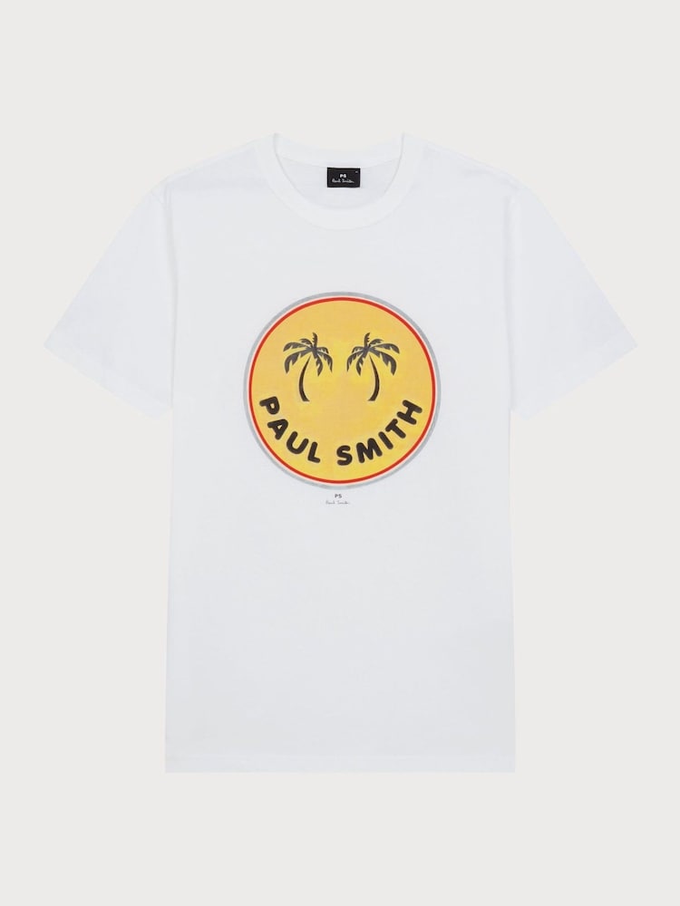 PS Paul Smith Regular Fit Graphic White T-Shirt - Image 5 of 6