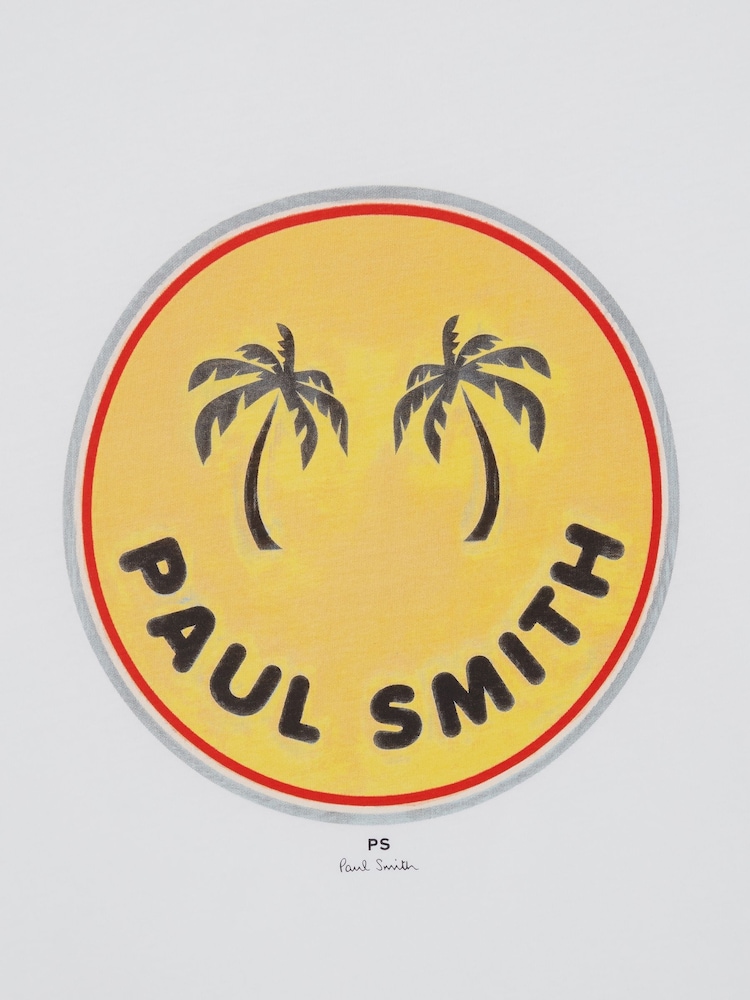 PS Paul Smith Regular Fit Graphic White T-Shirt - Image 6 of 6