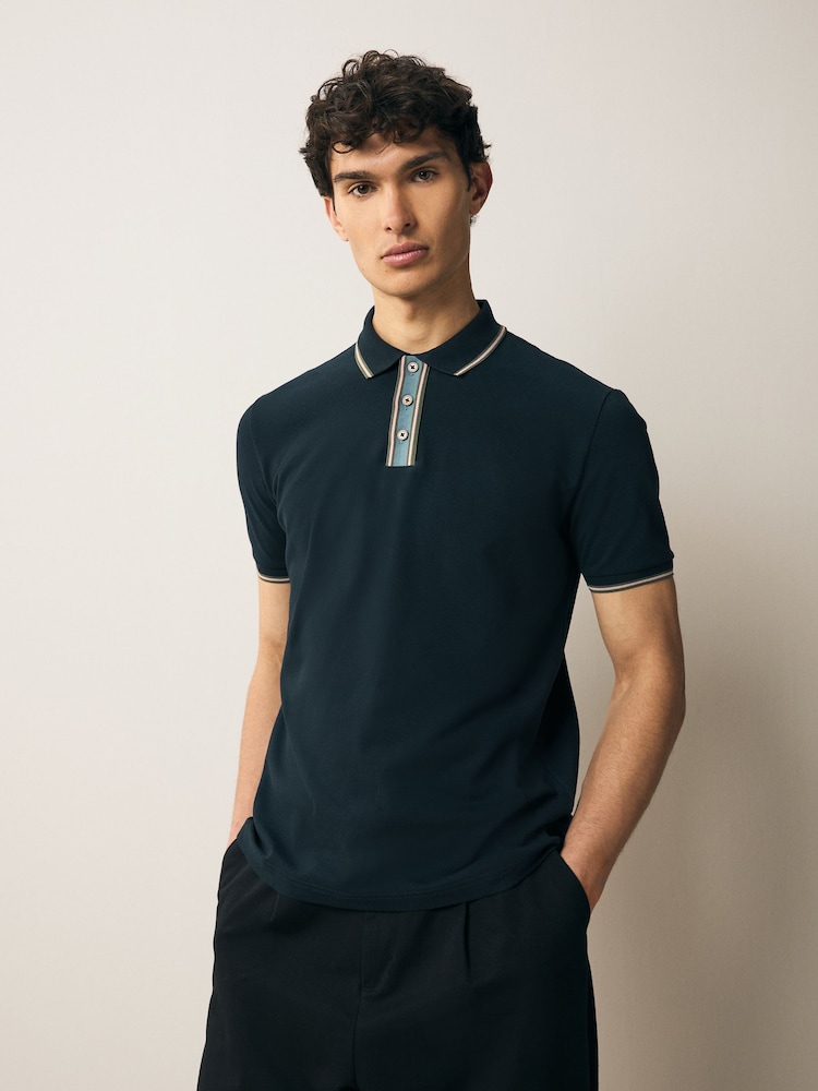 PS Paul Smith Regular Fit Blue Logo Polo Shirt - Image 1 of 7 PS Paul Smith Regular Fit Blue Logo Polo Shirt - Image 1 of 7