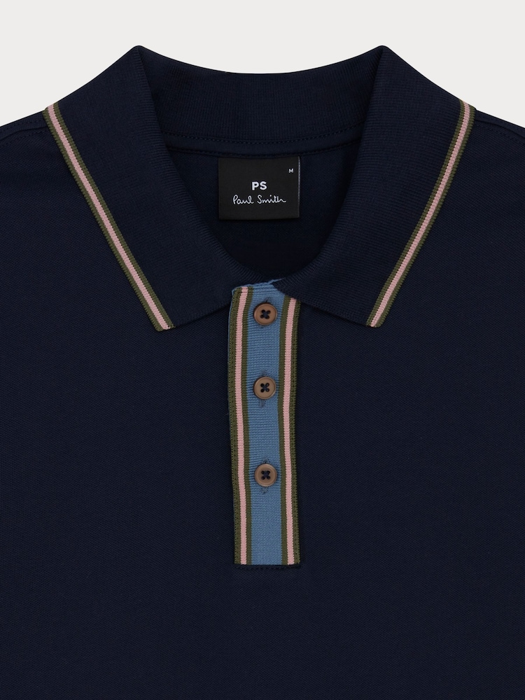 PS Paul Smith Regular Fit Blue Logo Polo Shirt - Image 7 of 7
