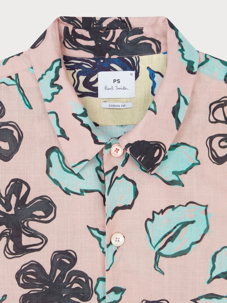 PS Paul Smith Casual Fit Pink Short Sleeve Shirt - Image 4 of 4