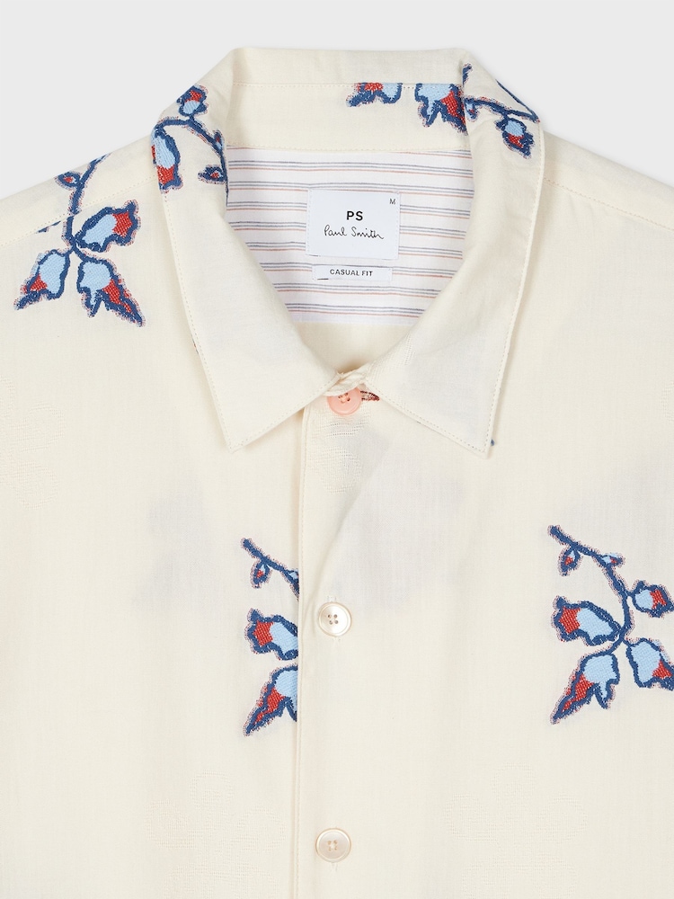 PS Paul Smith Casual Fit Short Sleeve White Shirt - Image 7 of 7