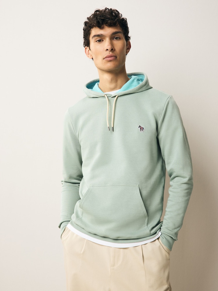 PS Paul Smith Regular Fit Green Logo Hoodie - Image 1 of 7
