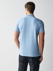 PS Paul Smith Regular Fit Blue Zip Neck Polo Shirt - Image 3 of 8