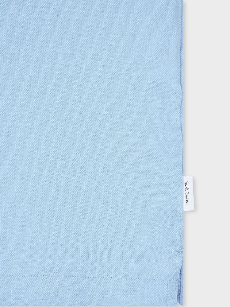PS Paul Smith Regular Fit Blue Zip Neck Polo Shirt - Image 8 of 8