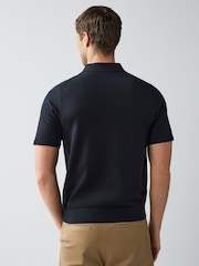 PS Paul Smith Regular Fit Blue Knitted Polo Shirt - Image 3 of 7