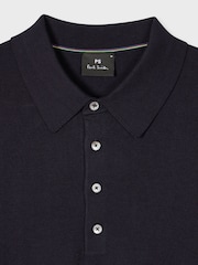 PS Paul Smith Regular Fit Blue Knitted Polo Shirt - Image 7 of 7