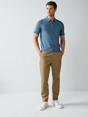 PS Paul Smith Regular Fit Blue Knitted Polo Shirt - Image 2 of 9