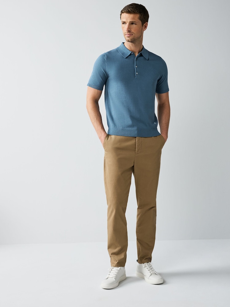 PS Paul Smith Regular Fit Blue Knitted Polo Shirt - Image 2 of 9