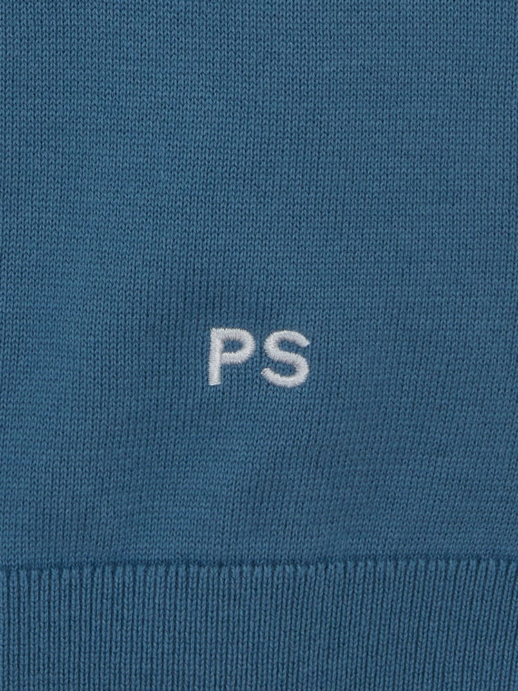 PS Paul Smith Regular Fit Blue Knitted Polo Shirt - Image 9 of 9 PS Paul Smith Regular Fit Blue Knitted Polo Shirt - Image 9 of 9