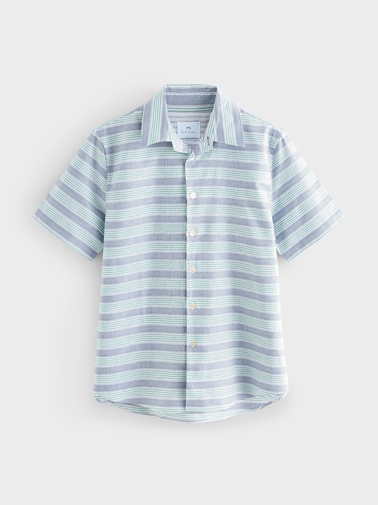 PS Paul Smith Blue Short Sleeve Casual Fit Shirt - Image 5 of 5