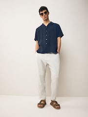 PS Paul Smith Blue Short Sleeve Casual Fit 100% Linen Shirt - Image 2 of 7