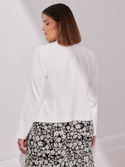 Live Unlimited Cream Cropped Peplum Blazer - Image 5 of 5