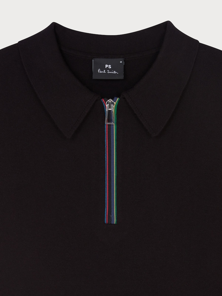 PS Paul Smith Regular Fit Knitted Black Polo Shirt - Image 6 of 6 PS Paul Smith Regular Fit Knitted Black Polo Shirt - Image 6 of 6