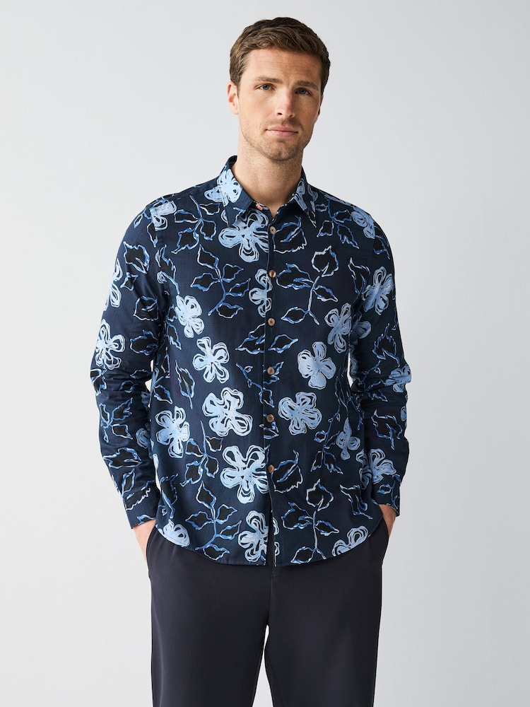 PS Paul Smith Blue Long Sleeve Regular Fit Shirt - Image 1 of 4