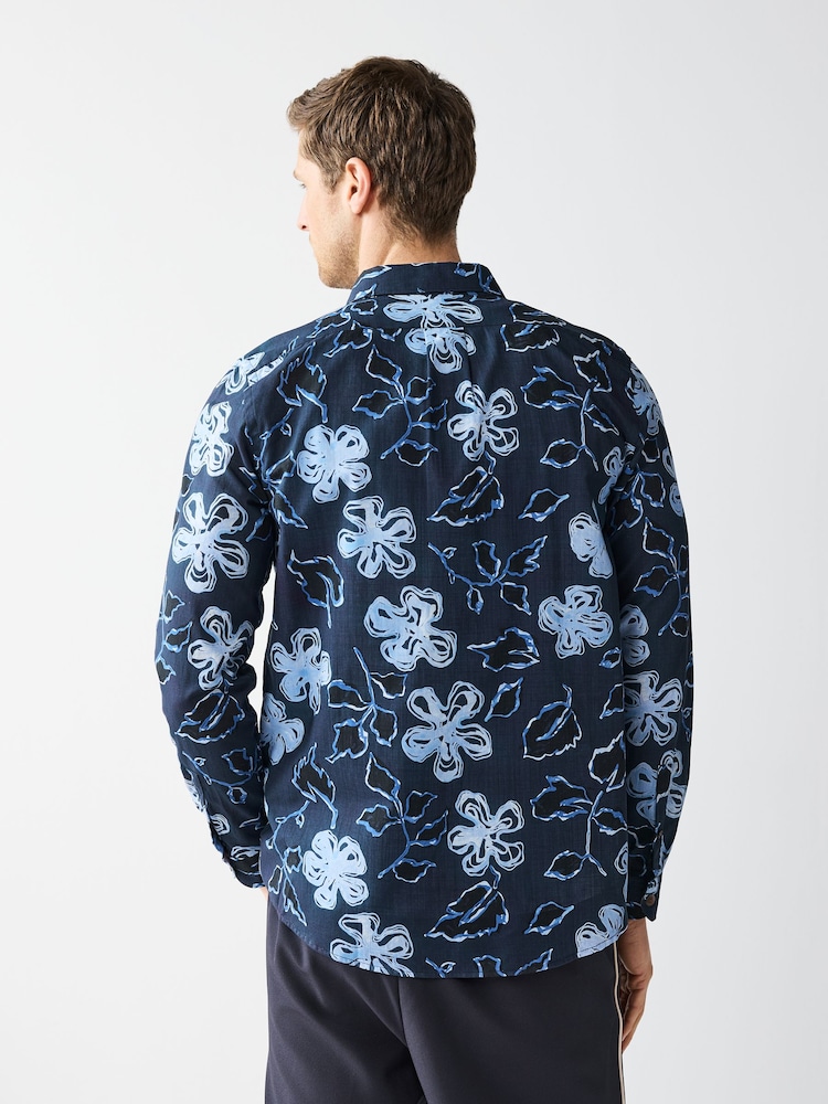 PS Paul Smith Blue Long Sleeve Regular Fit Shirt - Image 3 of 4