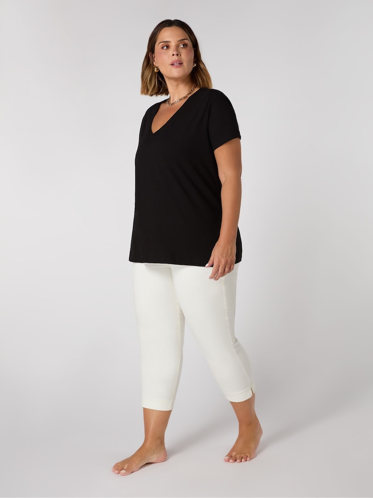 Live Unlimited Cream Cropped Jeggings - Image 1 of 4