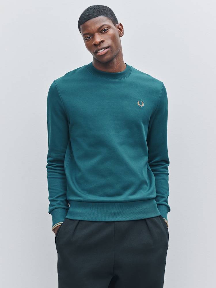 Fred Perry Blue Crew Neck Sweatshirt - Image 1 of 4