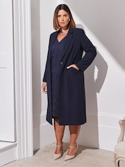 Live Unlimited Blue Longline Tailored Jacket - Image 1 of 4