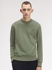 Fred Perry Green Crew Neck Sweatshirt - Image 3 of 7