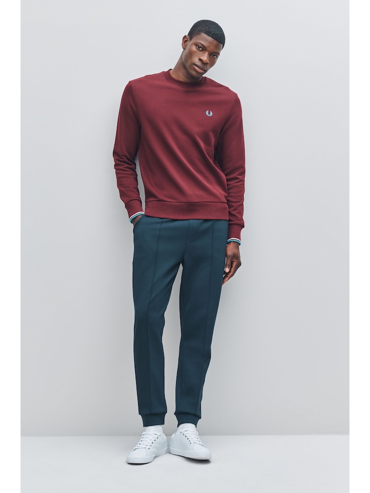 Fred Perry Burgundy Red Crew Neck Sweatshirt - Image 2 of 5