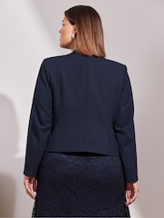 Live Unlimited Blue Cropped Peplum Blazer - Image 4 of 4