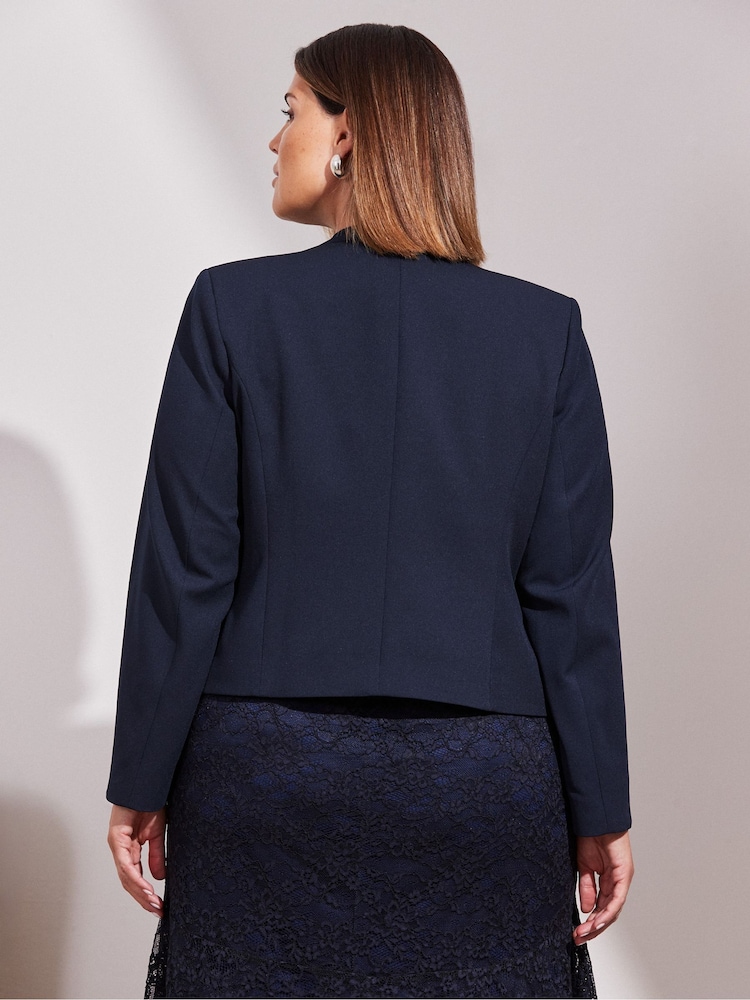 Live Unlimited Blue Cropped Peplum Blazer - Image 4 of 4