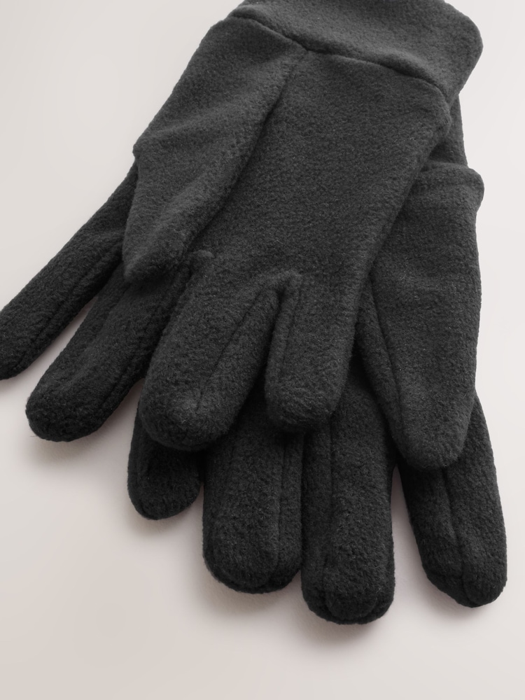 Black Fleece Gloves (3-16yrs) - Image 2 of 3