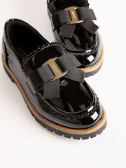 Lipsy Patent Bow Detail Loafer School Shoes - Bild 2 von 4