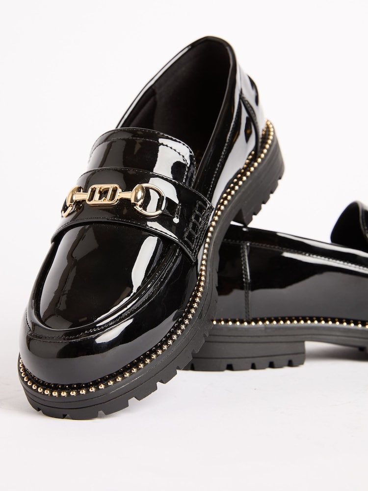 Lipsy Patent Snaffle Detail School Loafer Shoes - Bild 1 von 5