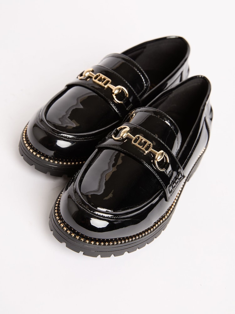 Lipsy Patent Snaffle Detail School Loafer Shoes - Bild 2 von 5