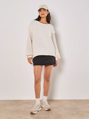 Apricot White Mixed Stitch Pocket Jumper - Image 3 of 4