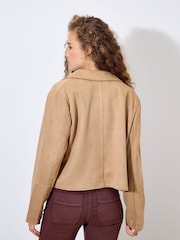 Apricot Natural Suedette Two Pocket Jacket - Image 2 of 4