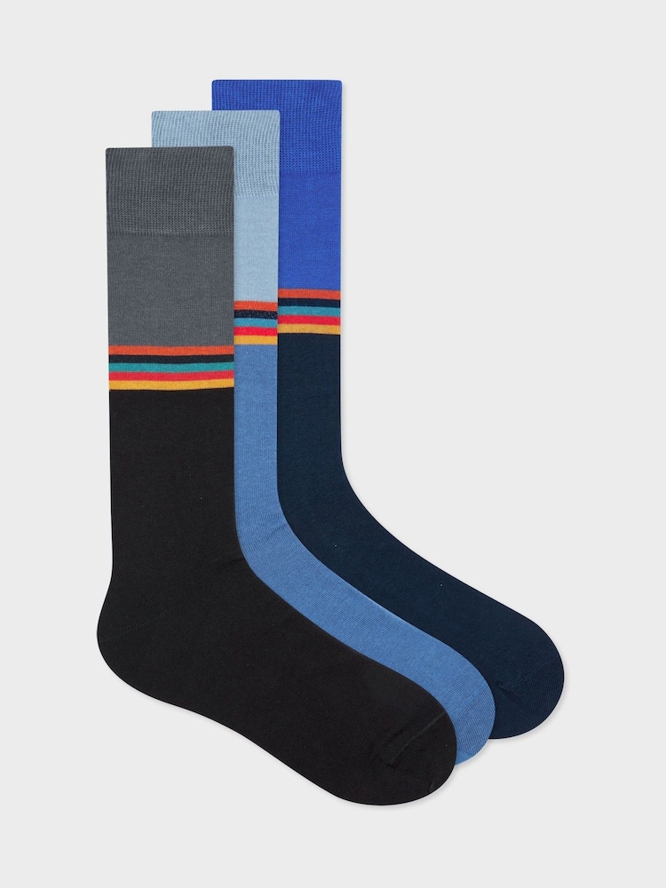 PS Paul Smith Printed Black Socks 3 Pack - Image 1 of 5