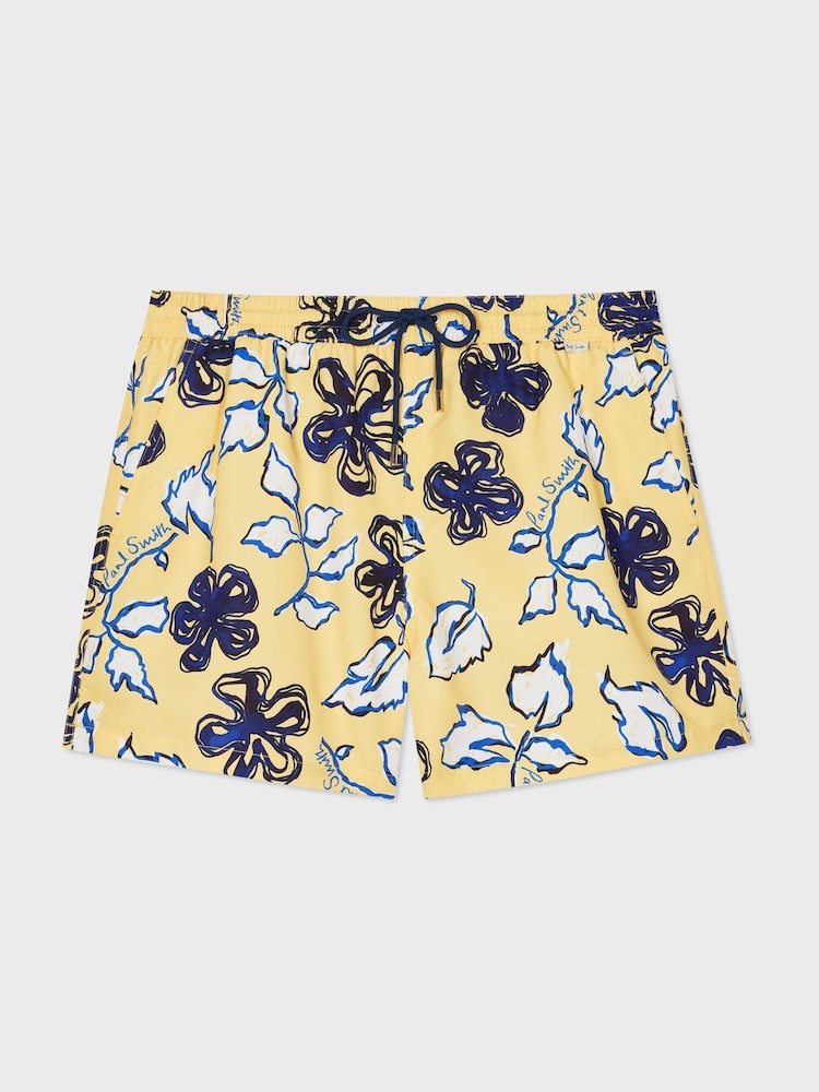 PS Paul Smith Yellow Printed Swim Shorts - Image 5 of 7
