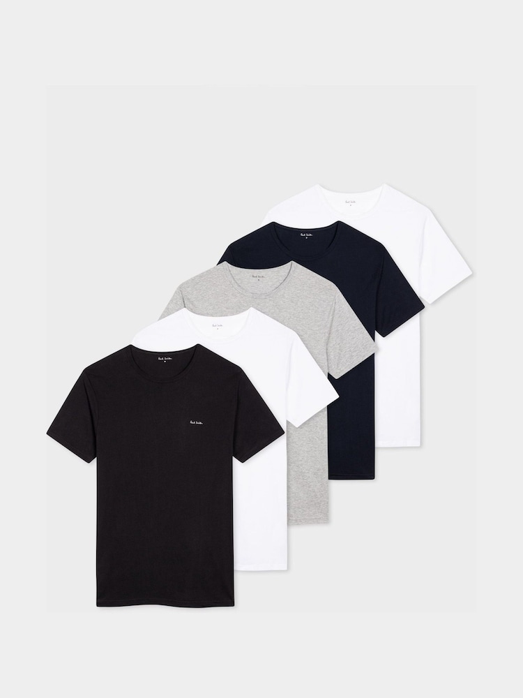 PS Paul Smith Regular Fit Black T-Shirts 5 Pack - Image 1 of 11