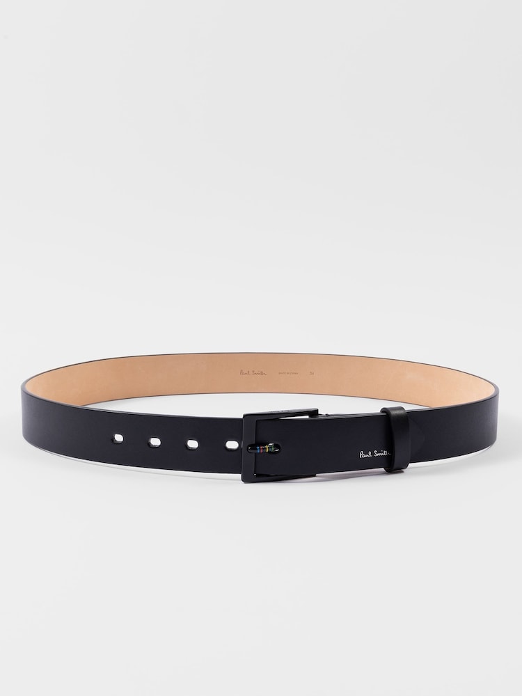 PS Paul Smith Logo Stripe Detail Black Belt - Image 1 of 6