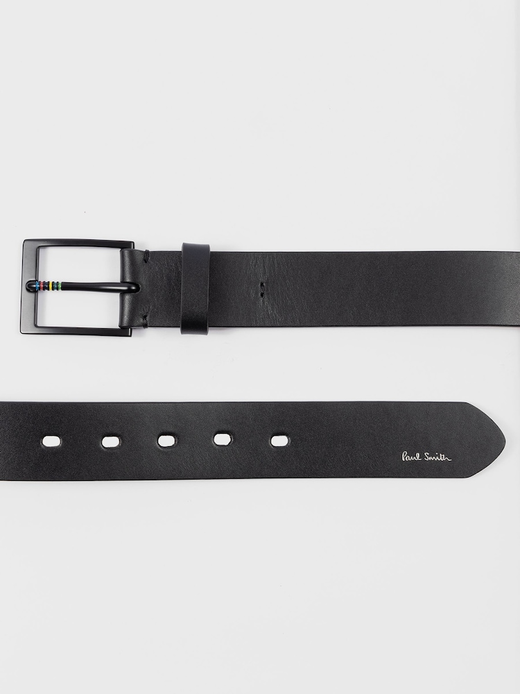 PS Paul Smith Logo Stripe Detail Black Belt - Image 2 of 6