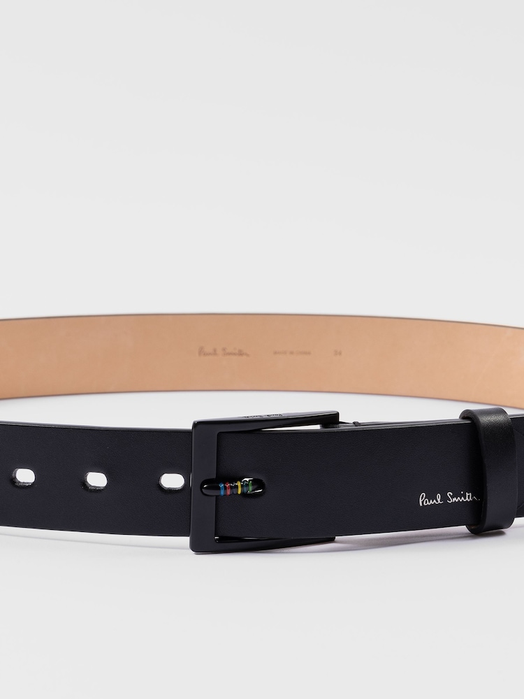 PS Paul Smith Logo Stripe Detail Black Belt - Image 3 of 6