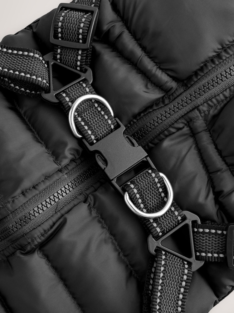 Black Harness Dog Coat - Image 2 of 6
