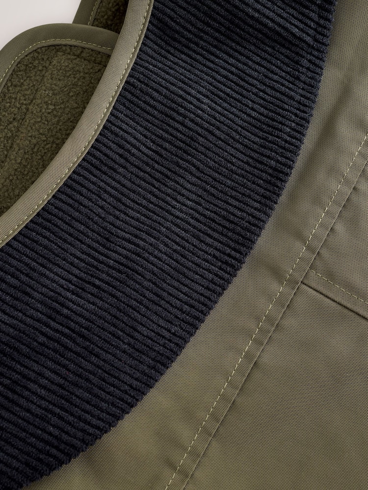 Khaki Green Cord Collar Dog Coat - Image 12 of 12 Khaki Green Cord Collar Dog Coat - Image 12 of 12