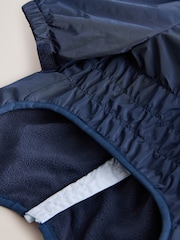 Navy Blue 4 Leg contrast Shower Resistant Dog Coat - Image 3 of 4