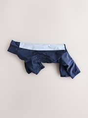 Navy Blue 4 Leg contrast Shower Resistant Dog Coat - Image 7 of 10