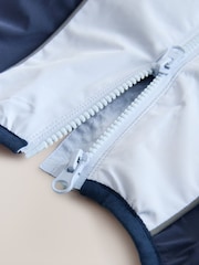 Navy Blue 4 Leg contrast Shower Resistant Dog Coat - Image 8 of 10