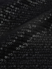 Black Mesh Sequin Bow Back Top - Image 7 of 8