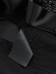 Black Mesh Sequin Bow Back Top - Image 8 of 8