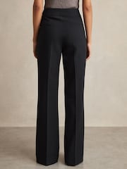 Reiss Navy Sidney Petite Button-Detail Wide-Leg Trousers - Image 5 of 7