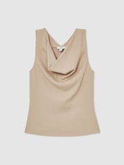 Reiss Camel Lyra Ribbed Cowl-Neck Vest - Image 2 of 6