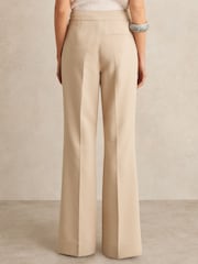 Reiss Neutral Sidney Button-Detail Wide-Leg Trousers - Image 6 of 7